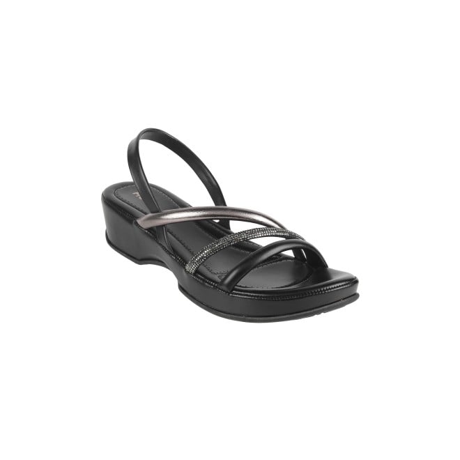 Mochi Women Black Casual Sandals