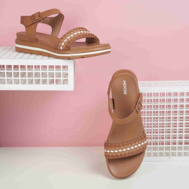 Mochi Women Tan Casual Sandals (SKU: 33-1156-23-36)