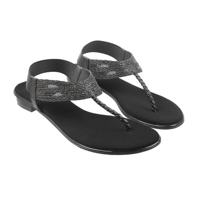 Mochi Women Black Casual Sandals