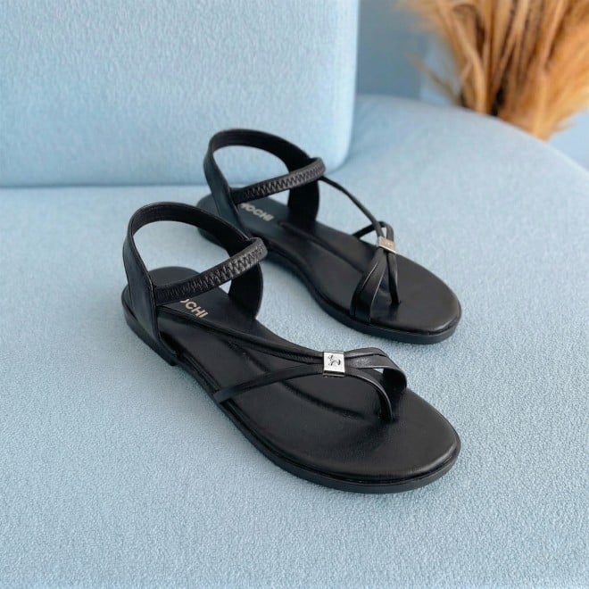 Mochi Women Black Casual Sandals
