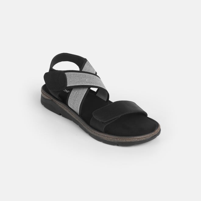 Mochi Women Black Casual Sandals