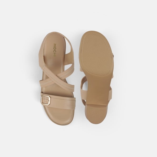 Mochi Women Beige Casual Sandals (SKU: 33-1206-20-36)