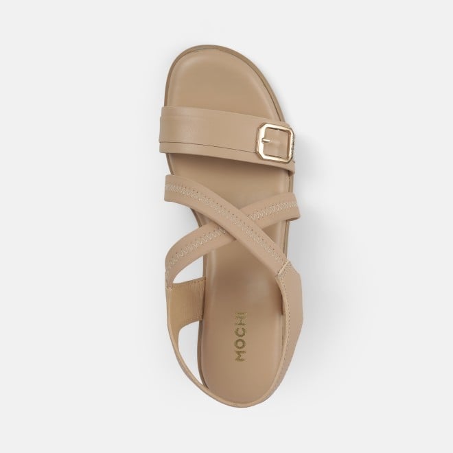 Mochi Women Beige Casual Sandals (SKU: 33-1206-20-36)