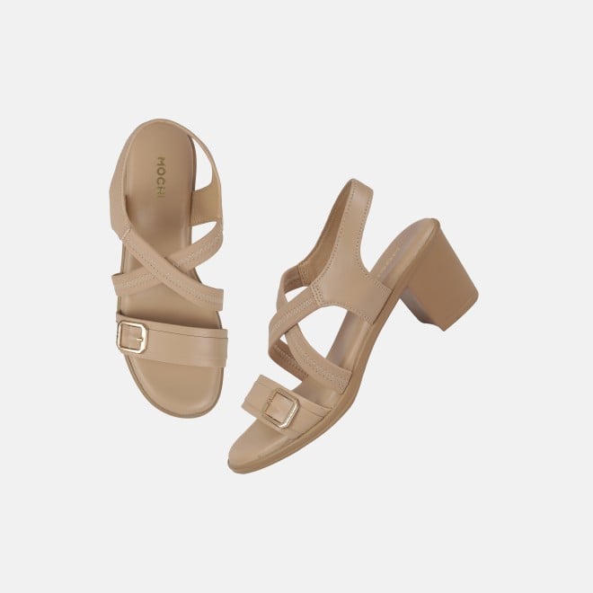 Mochi Women Beige Casual Sandals (SKU: 33-1206-20-36)