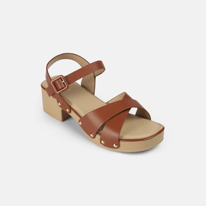 Mochi Women Tan Casual Sandals (SKU: 33-1208-23-36)