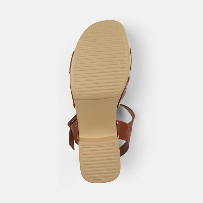 Mochi Women Tan Casual Sandals (SKU: 33-1208-23-36)