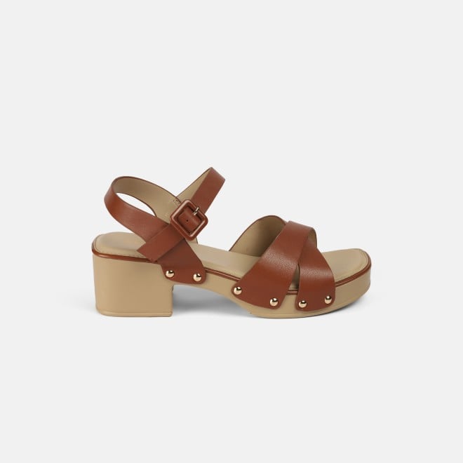 Mochi Women Tan Casual Sandals (SKU: 33-1208-23-37)