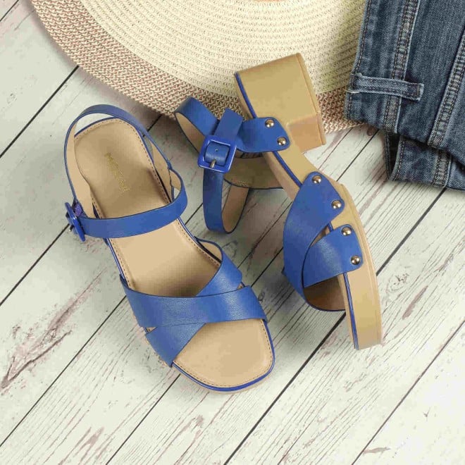 Mochi Women Blue Casual Sandals