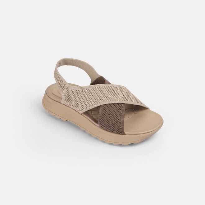 Mochi Women Beige Casual Sandals