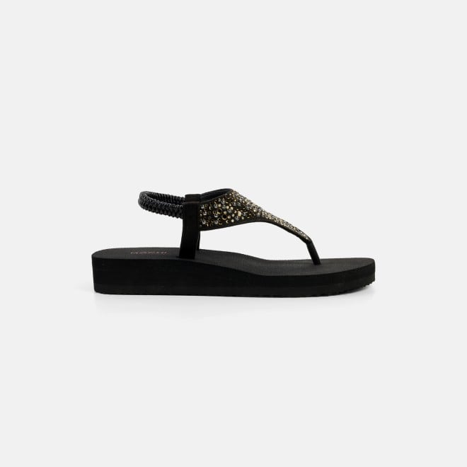 Mochi Women Black Casual Sandals (SKU: 33-1219-11-37)