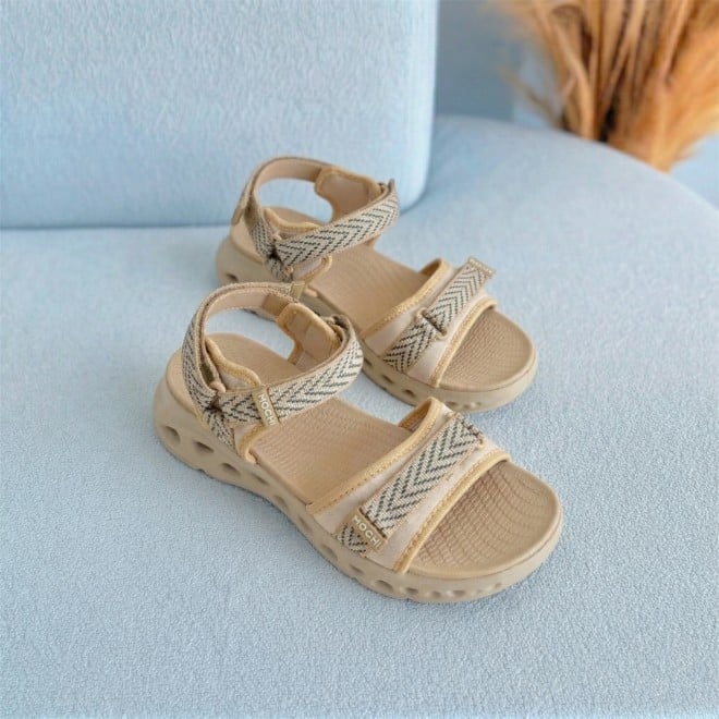 Mochi Women Beige Casual Sandals