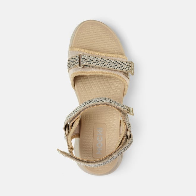 Mochi Women Beige Casual Sandals (SKU: 33-1221-20-36)
