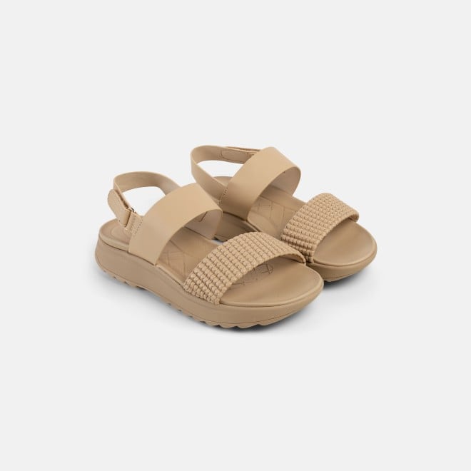 Mochi Women Beige Casual Sandals (SKU: 33-1223-20-36)