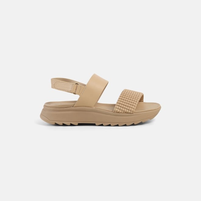 Mochi Women Beige Casual Sandals (SKU: 33-1223-20-36)
