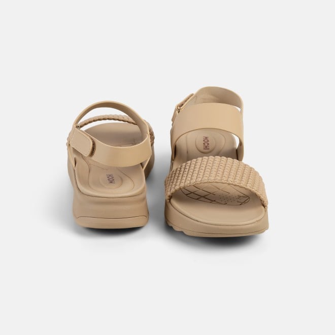 Mochi Women Beige Casual Sandals (SKU: 33-1223-20-36)
