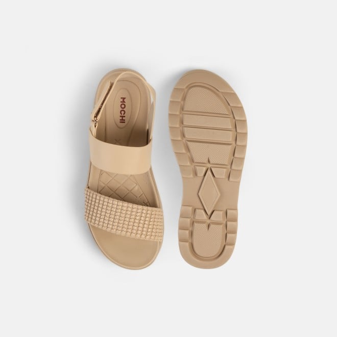 Mochi Women Beige Casual Sandals (SKU: 33-1223-20-36)