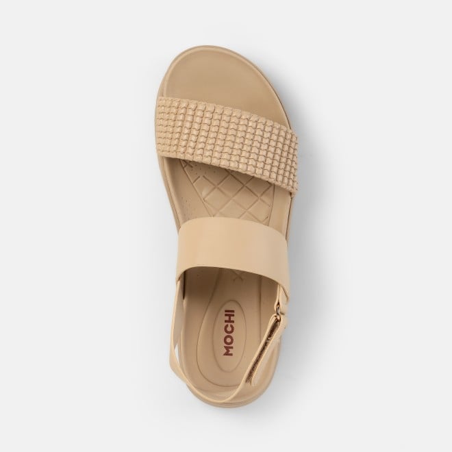 Mochi Women Beige Casual Sandals (SKU: 33-1223-20-36)