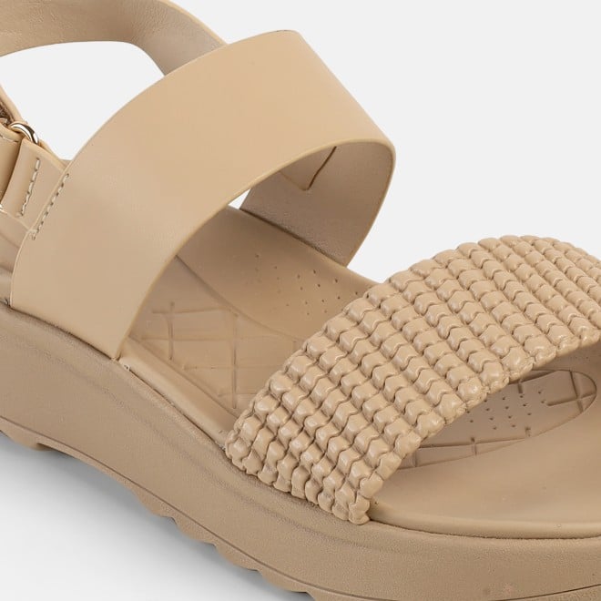Mochi Women Beige Casual Sandals (SKU: 33-1223-20-36)