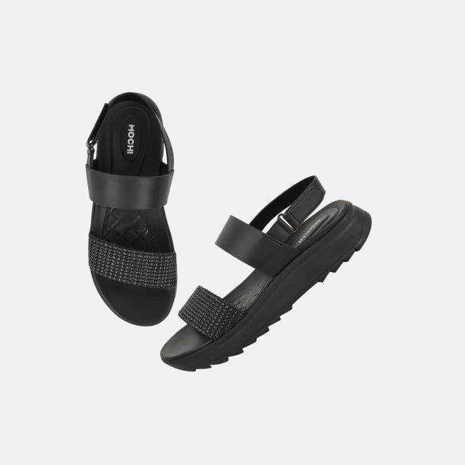 Mochi Women Black Casual Sandals (SKU: 33-1223-11-36)