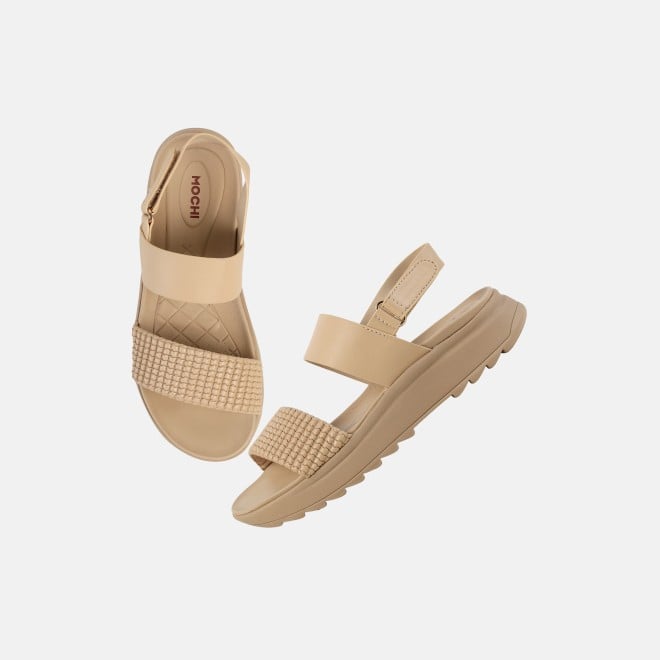 Mochi Women Beige Casual Sandals (SKU: 33-1223-20-36)