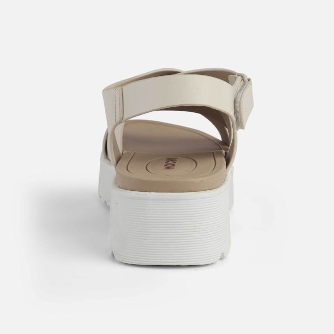 Mochi Women Beige Casual Sandals (SKU: 33-1224-20-36)