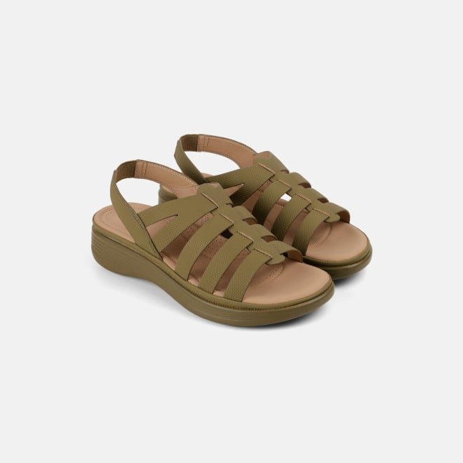 Mochi Women Khaki Casual Sandals (SKU: 33-1227-62-36)