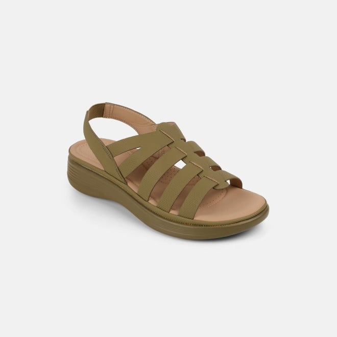 Mochi Women Khaki Casual Sandals (SKU: 33-1227-62-36)