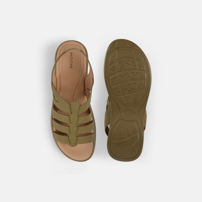 Mochi Women Khaki Casual Sandals (SKU: 33-1227-62-36)