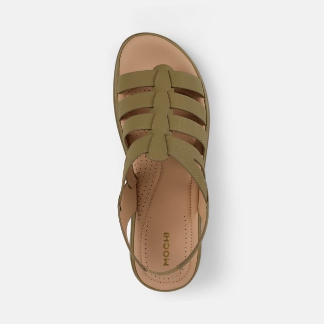 Mochi Women Khaki Casual Sandals (SKU: 33-1227-62-36)