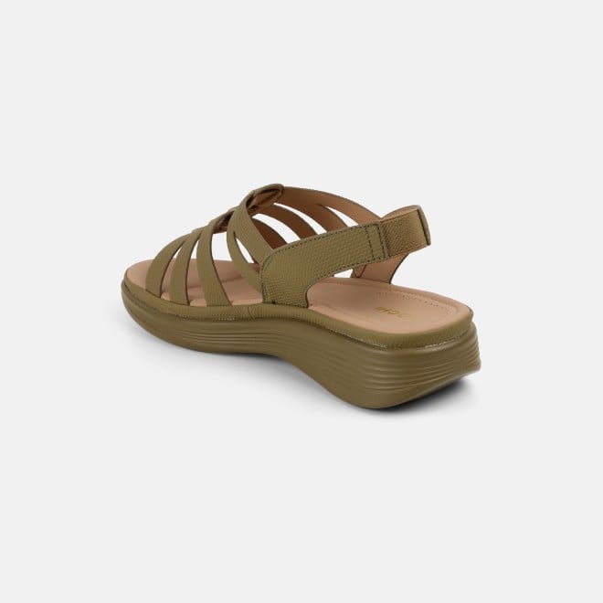 Mochi Women Khaki Casual Sandals (SKU: 33-1227-62-36)