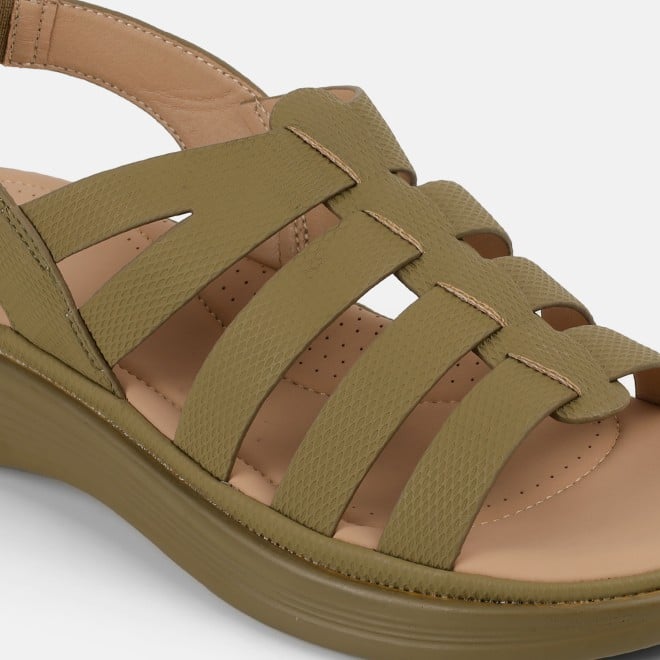Mochi Women Khaki Casual Sandals (SKU: 33-1227-62-36)