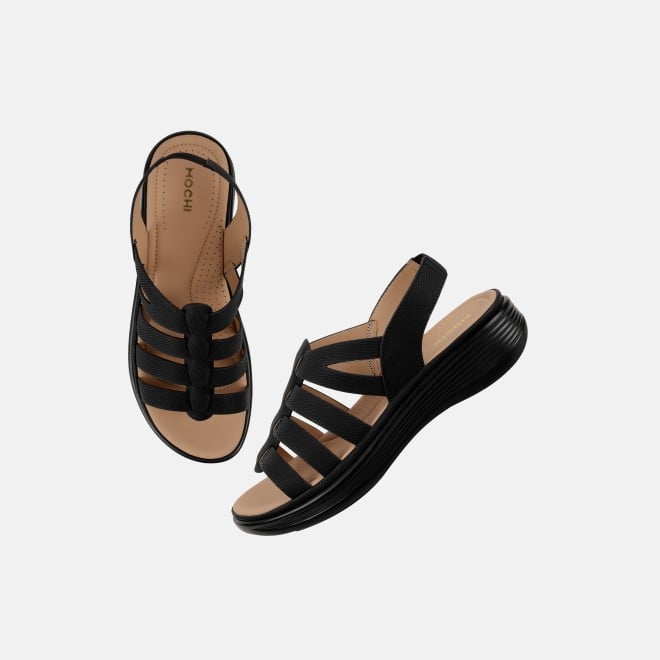 Mochi Women Black Casual Sandals (SKU: 33-1227-11-36)