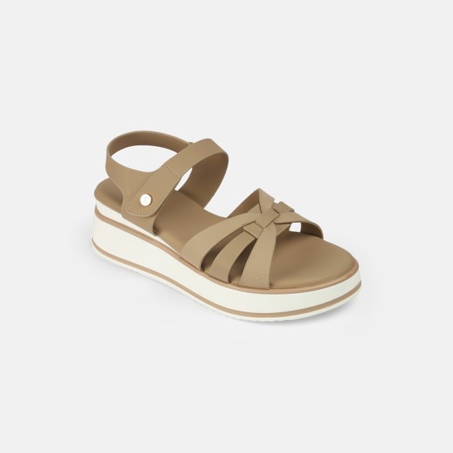 Mochi Women Beige Casual Sandals (SKU: 33-1228-20-36)