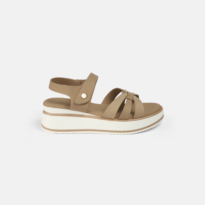 Mochi Women Beige Casual Sandals (SKU: 33-1228-20-36)