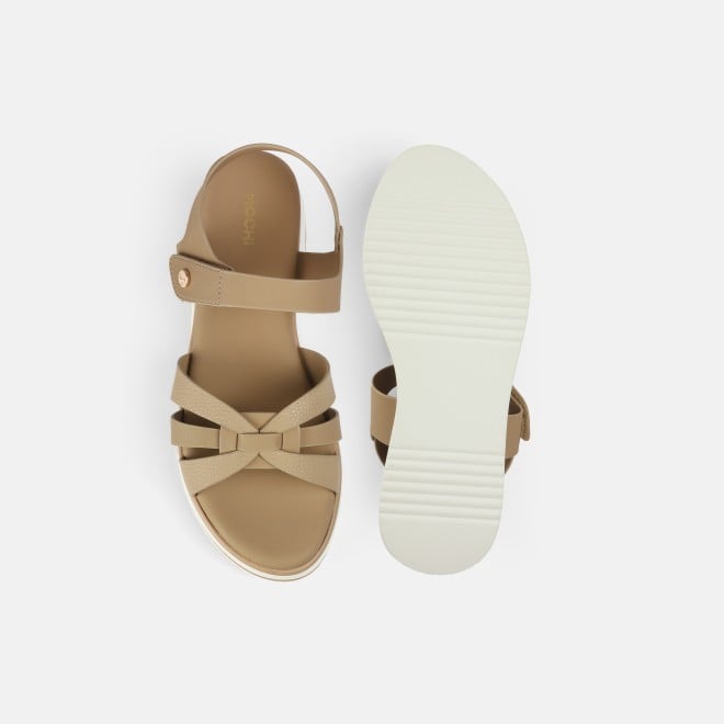 Mochi Women Beige Casual Sandals (SKU: 33-1228-20-36)