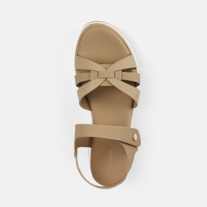 Mochi Women Beige Casual Sandals (SKU: 33-1228-20-36)