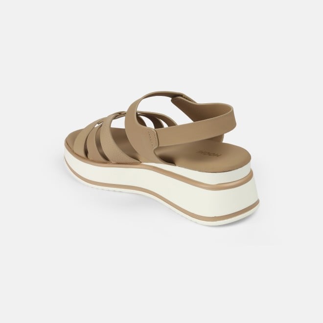 Mochi Women Beige Casual Sandals (SKU: 33-1228-20-36)