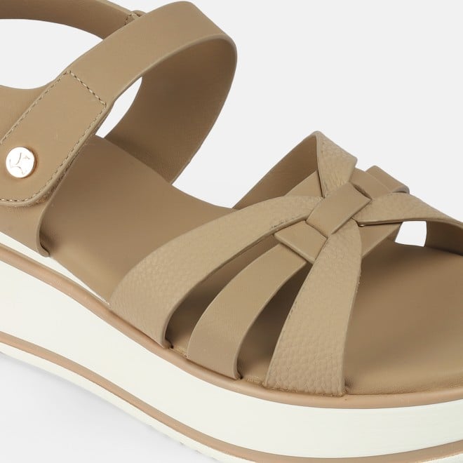 Mochi Women Beige Casual Sandals (SKU: 33-1228-20-36)