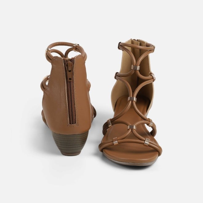 Mochi Women Beige Casual Gladiators (SKU: 33-1229-20-36)