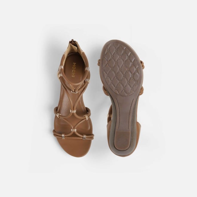 Mochi Women Beige Casual Gladiators (SKU: 33-1229-20-36)