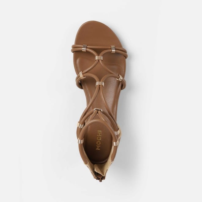 Mochi Women Beige Casual Gladiators (SKU: 33-1229-20-36)