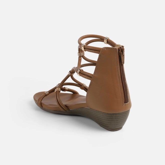 Mochi Women Beige Casual Gladiators (SKU: 33-1229-20-36)