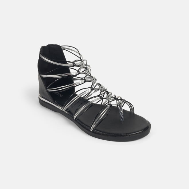 Mochi Women Black Casual Gladiators