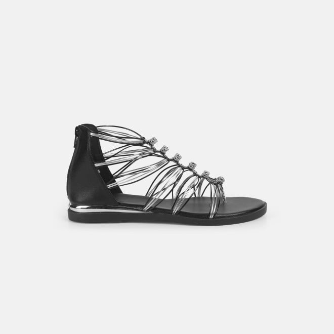 Mochi Women Black Casual Gladiators (SKU: 33-1231-11-39)