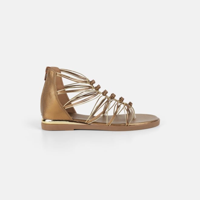 Mochi Women Antic-gold Casual Gladiators (SKU: 33-1231-28-36)