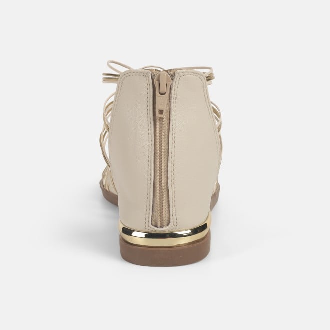 Mochi Women Beige Casual Gladiators (SKU: 33-1231-20-40)