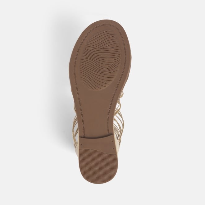Mochi Women Beige Casual Gladiators (SKU: 33-1231-20-40)