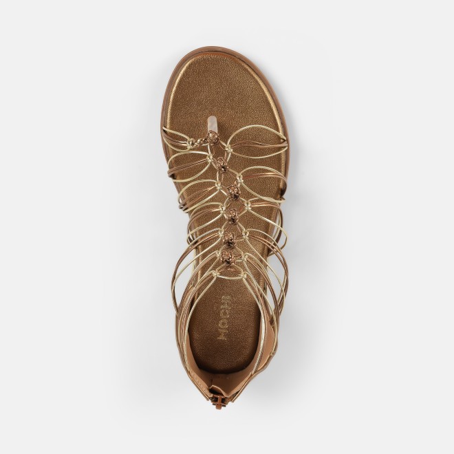 Mochi Women Antic-gold Casual Gladiators (SKU: 33-1231-28-36)