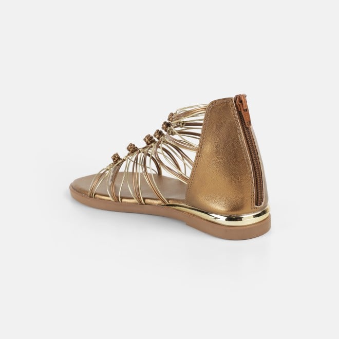 Mochi Women Antic-gold Casual Gladiators (SKU: 33-1231-28-36)