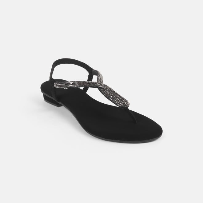 Mochi Women Black Casual Sandals